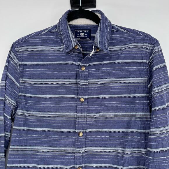 Penfield McKay Blue Vertical Stripe Shirt Size Small - Picture 9 of 9